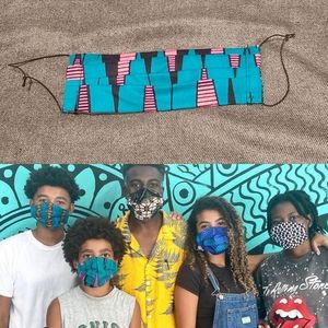 HAND-SEWN FACE MASK W/ FILTER POCKET